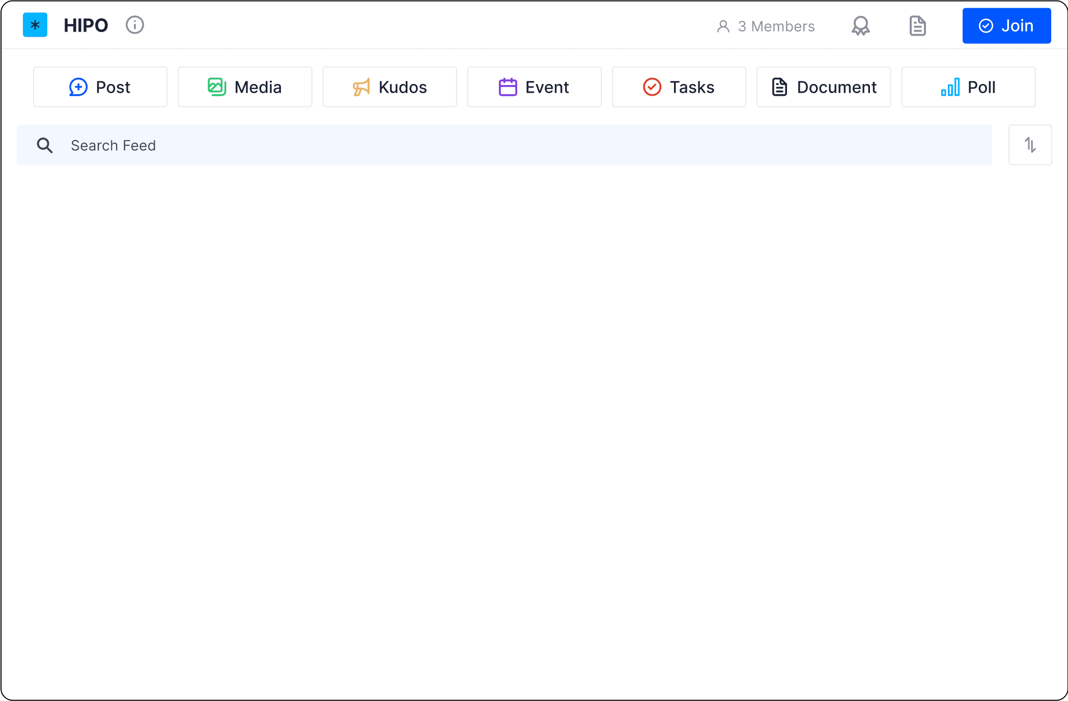 The content creation wrapper showing CTA buttons for each block type